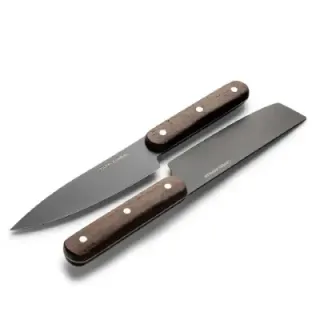 Orrefors Jernverk set of 2 knives, black & wood - LT54034 (gadzety reklamowe)